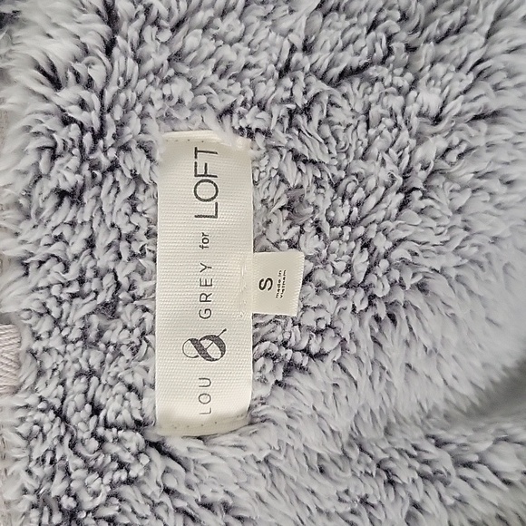 Lou and Grey for Loft Snow Speckle Cozy Zip Teddy Bear Jacket Size small - Picture 3 of 4